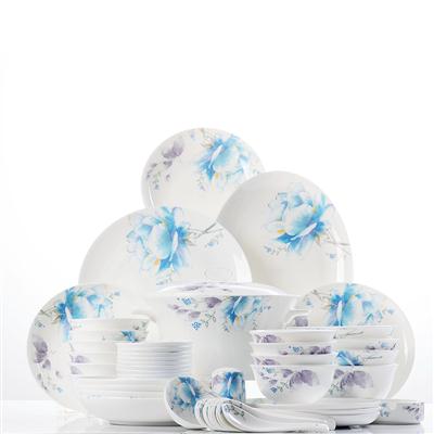 操亚州女人48头聆听花开骨瓷礼品餐具套装